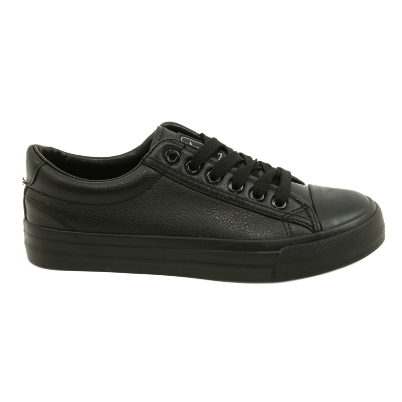 News Schwarze Damen-Sneaker aus Öko-Leder 21SP02-1200