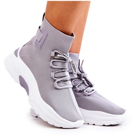 Damen Sportsocken Grau KeSports lila
