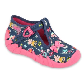 Befado Kinderschuhe 110P456 marineblau rosa