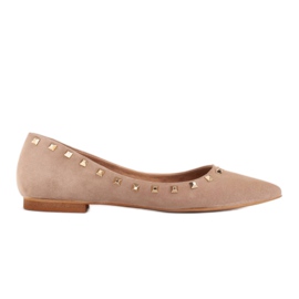 Marco Shoes Ballerinas mit dekorativen Nieten beige