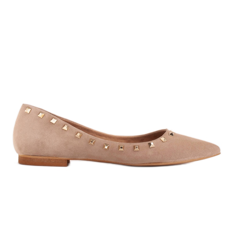 Marco Shoes Ballerinas mit dekorativen Nieten beige