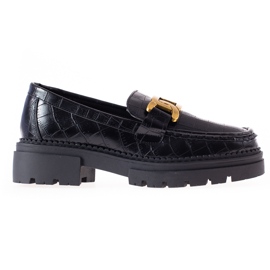 Loafer aus Öko-Leder Fashion LA.FI schwarz golden
