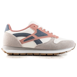 TRENDI Lässige Sportschuhe weiß marineblau rosa grau