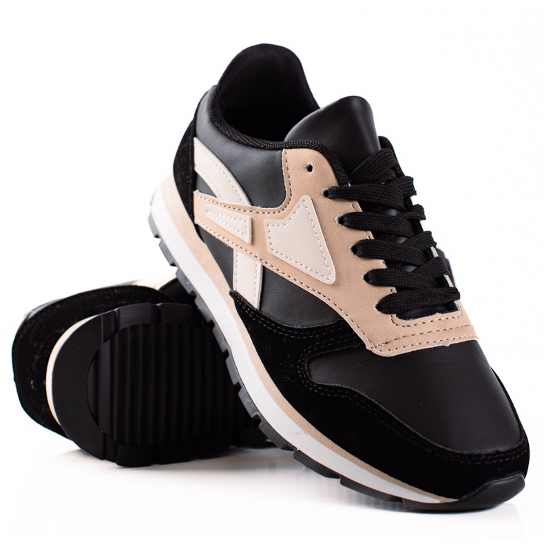 TRENDI Lässige Sportschuhe beige schwarz