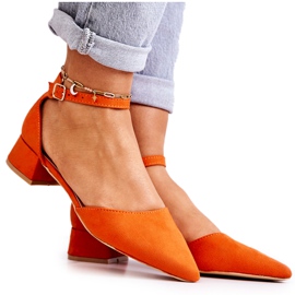 WS1 Wildlederpumps in Spitz Orange Calliope
