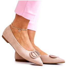 PS1 Wildleder Ballerinas in Spitz Beige Neriso