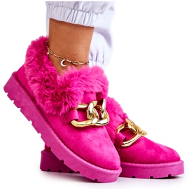 PS1 Damen Hausschuhe mit Goldkette Fuchsia Ardrums rosa