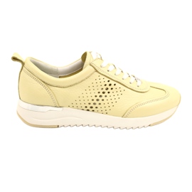Caprice Damen-Schuhe aus durchbrochenem Leder 23500-28 655 gelb