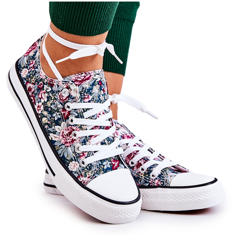 FS2 Niedrige Turnschuhe mit grünen Desiree-Blumen