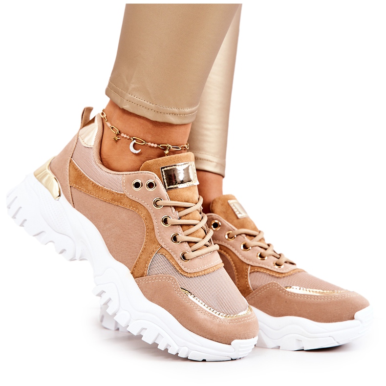 FS2 Turnschuhe auf der Plattform Brown Sallie beige golden