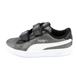 Puma Smash V2 Glitzer Glam Jr 367380 04 schwarz silber-
