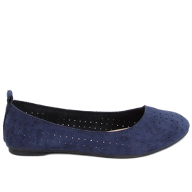 Ameli Navy durchbrochene Ballerinas navy blau