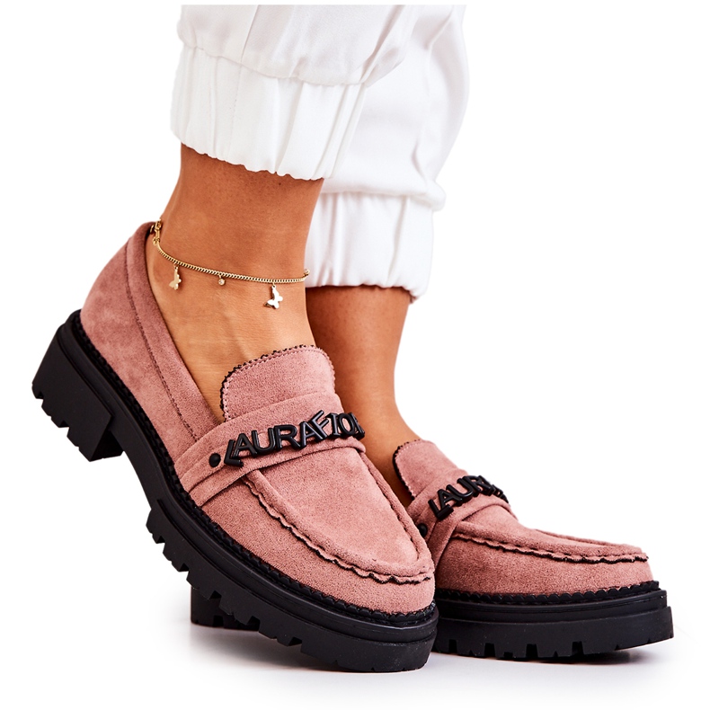 PL5 Wildleder Loafer Buchstaben La.Fi Dirty Pink Jenefer rosa