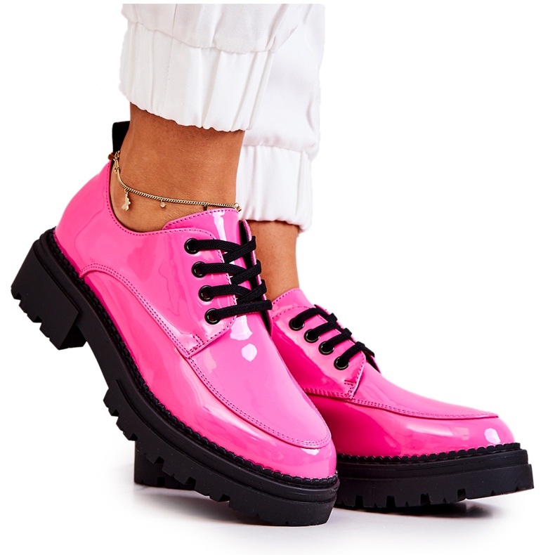 PL5 Lackierte Schnürschuhe La.Fi Schwarz Joselin rosa