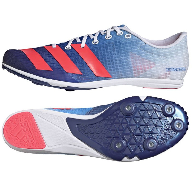 Adidas Distancestar M GY0946 Laufspikes rot blau