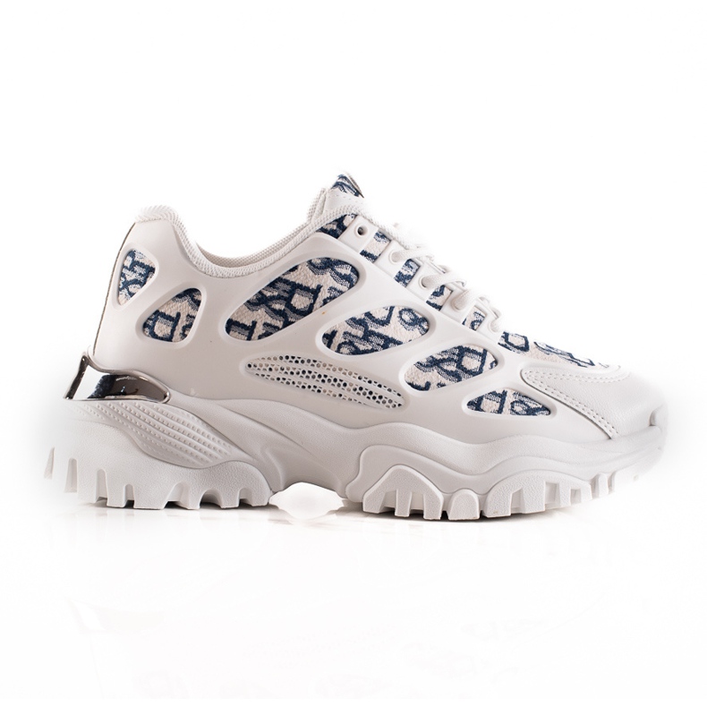 TRENDI Weiße Turnschuhe auf der Plattform