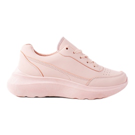 Ideal Shoes Bequeme Sneakers aus Öko-Leder rosa