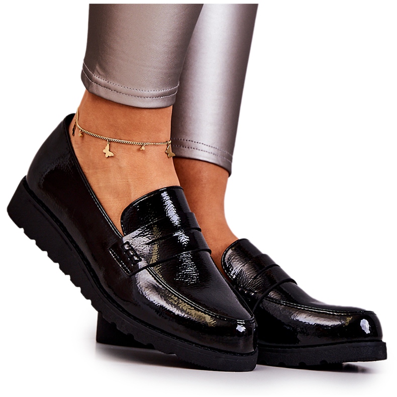 PL5 Lackierte Loafer mit Keilabsatz La.Fi Black Alannah schwarz