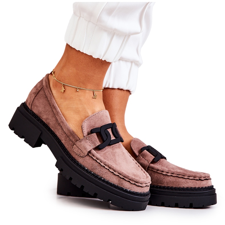 PL5 Wildleder-Loafer mit La.Fi Cappucino Laurene-Dekoration braun