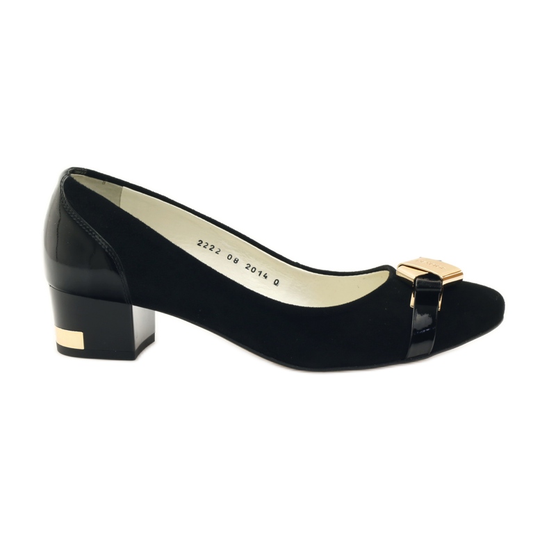 Schwarze Pumps mit goldener Neścior-Verzierung gelb