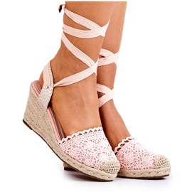 FC2 Espadrilles auf einem rosa durchbrochenen Keil Lettica