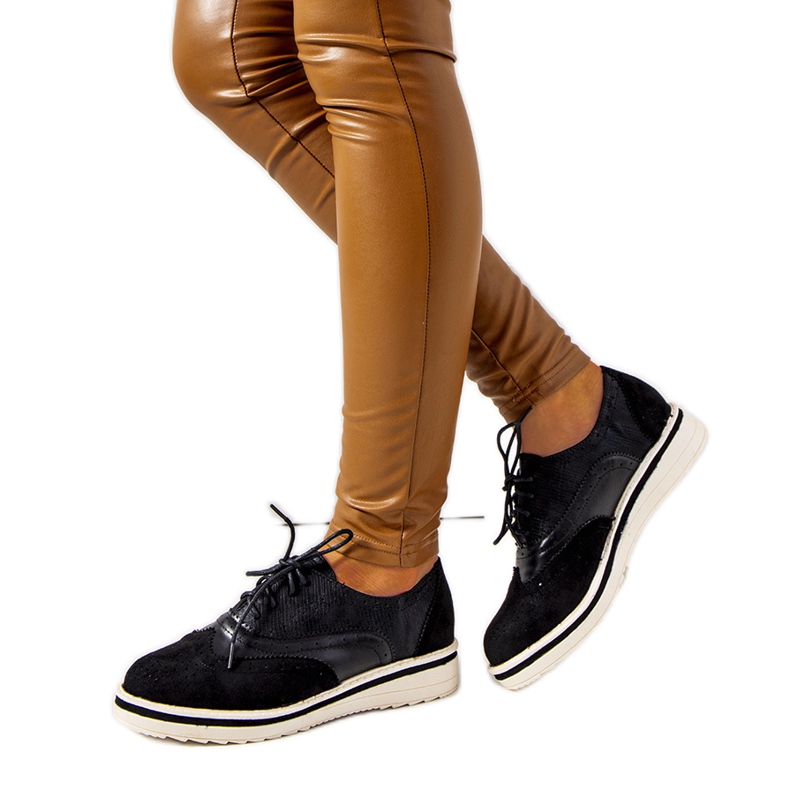 Schwarze Damen-Oxford-Schuhe von Beco