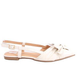 Candy Beige Ballerinas mit offenem Absatz
