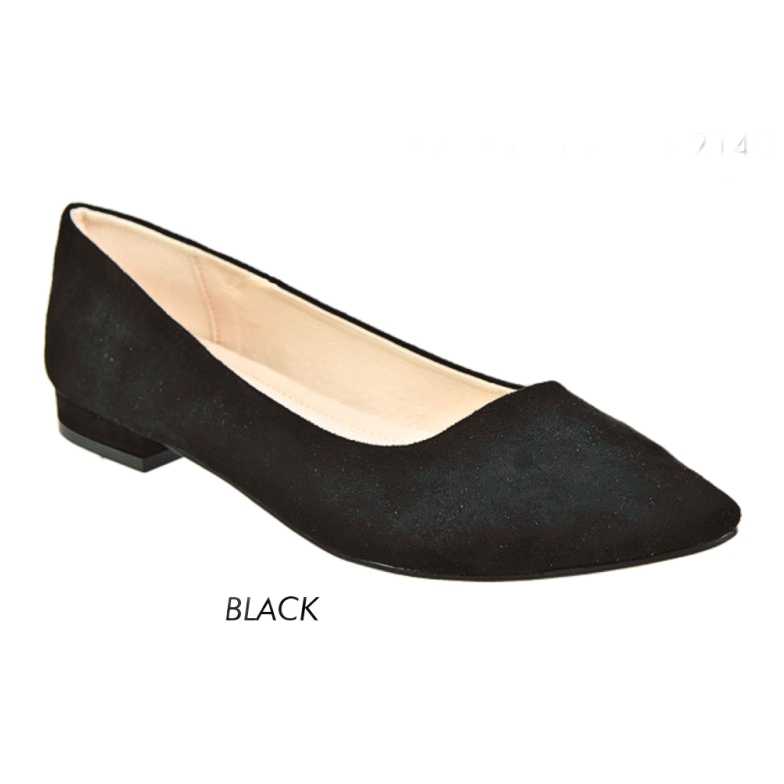 News Elegante Wildleder Ballerinas Schwarz 20BL35-2140