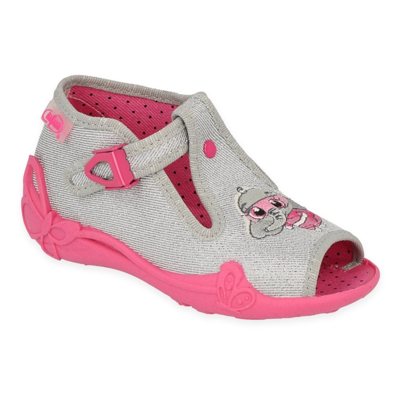 Befado Kinderschuhe 213P136 rosa silber- grau