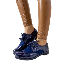 Marineblau lackierte Oxford-Schuhe aus Holland navy blau