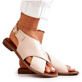 Lewski Shoes Ledersandale Lewski 3019 Beige