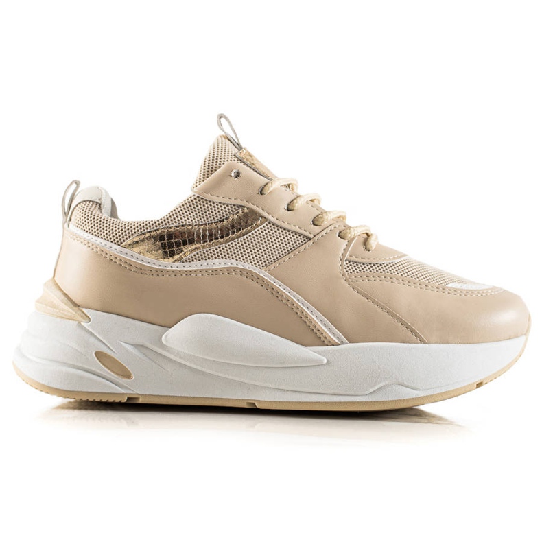 Ideal Shoes Turnschuhe auf der Plattform beige