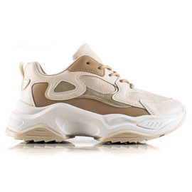 Marquiz Modische Turnschuhe beige braun
