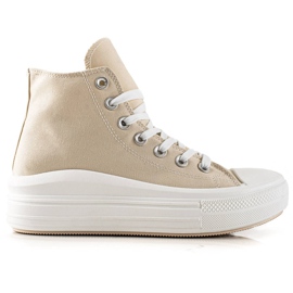 TRENDI Modische Sneaker auf der Plattform beige