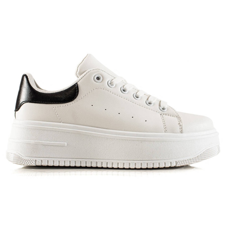 Fashion Modische Sneaker auf der Plattform weiß schwarz