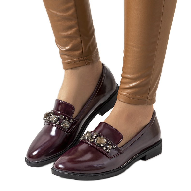 Kastanienbraune Loafer von Shinn rot mehrfarbig