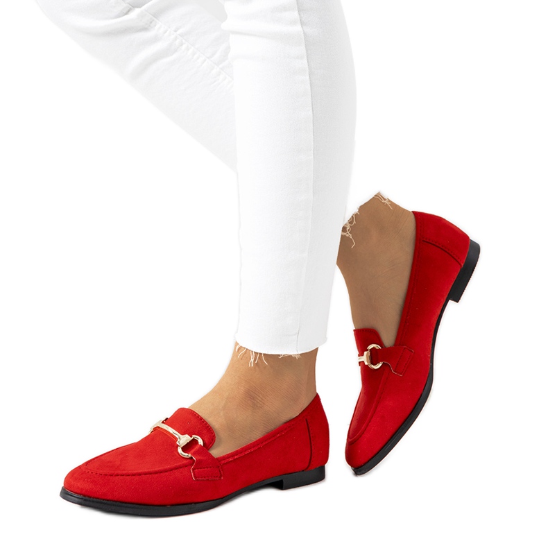 Tracys rote Slipper mit flachem Absatz