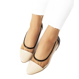Beige transparente Pastella Ballerinas farblos schwarz