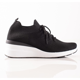 Goodin Schnürschuhe mit Keilabsatz schwarz