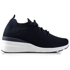 Goodin Schnürschuhe mit Keilabsatz marineblau