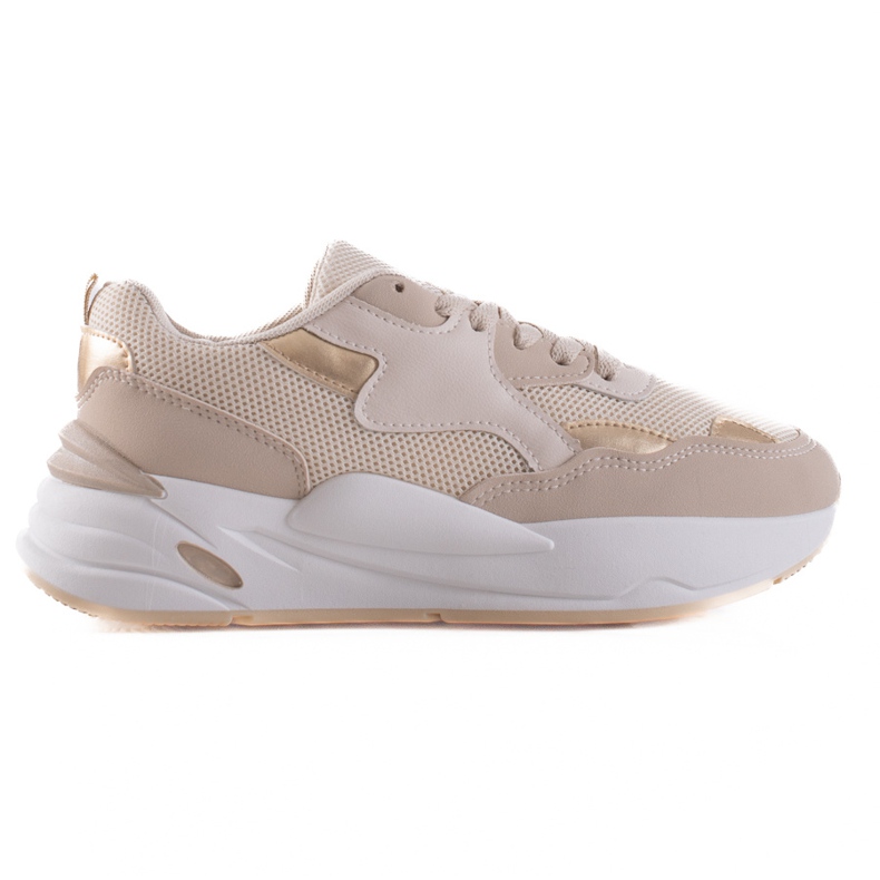 TRENDI Turnschuhe mit Mesh beige golden