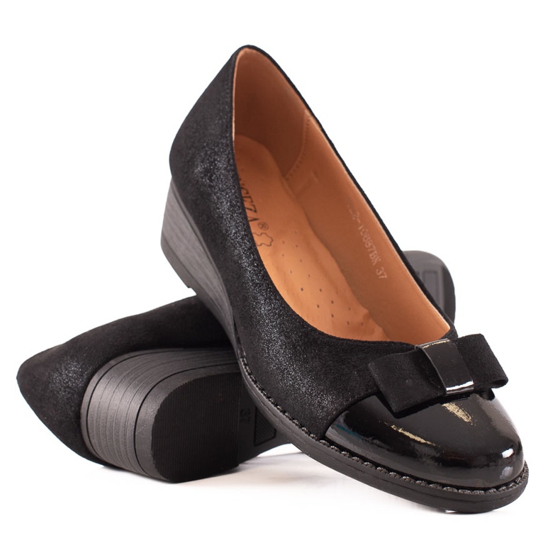 Pumps mit Vinceza-Brokat schwarz