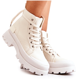 PS1 Treue beige gebundene Wanderschuhe ecru