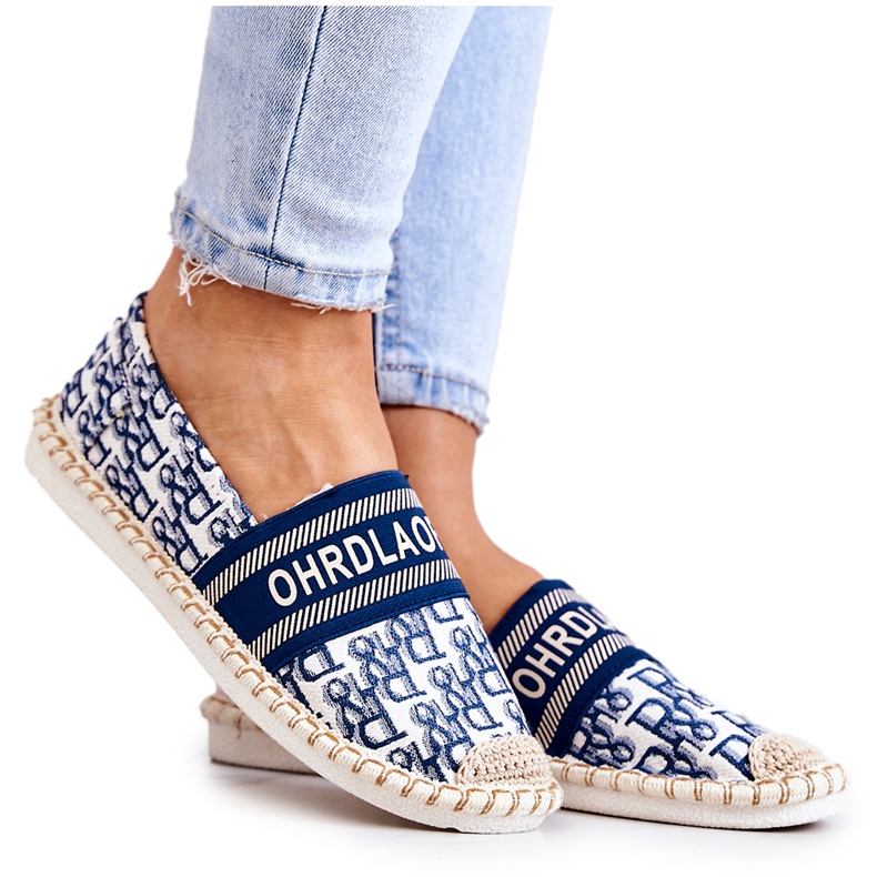 Klassische blaue Warm Time Espadrilles weiß