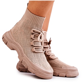 FM1 Beige Kimberly Sport Socken Schuhe