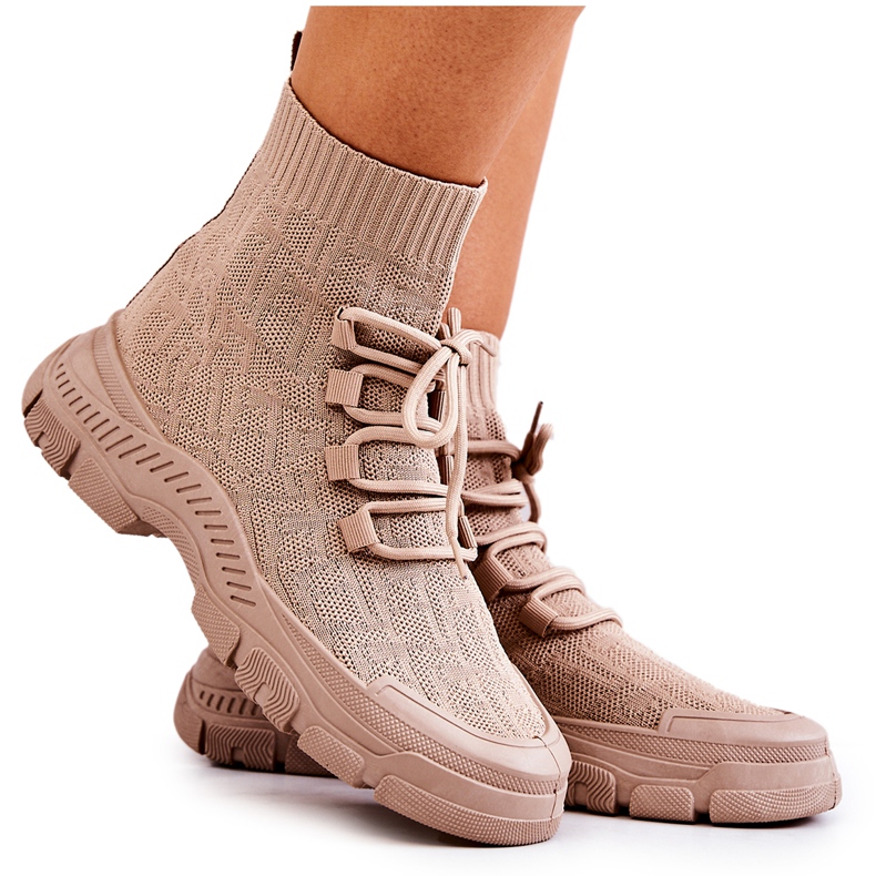 FM1 Beige Kimberly Sport Socken Schuhe