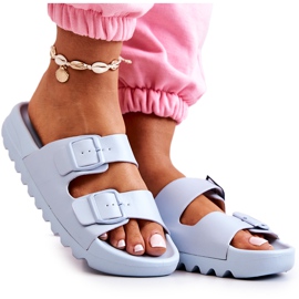 PS1 Gummipantoffeln auf der blauen Westie-Plattform