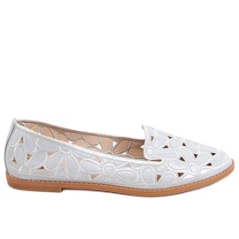 Ragna Silver durchbrochene Ballerinas grau
