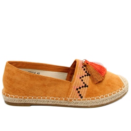Boho Espadrilles mit Birna Camel Fransen braun