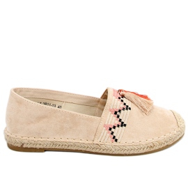 Boho Espadrilles mit Fransen in Birna Beige